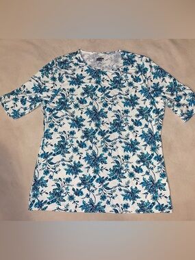 Lands' End Floral Rash Guard
